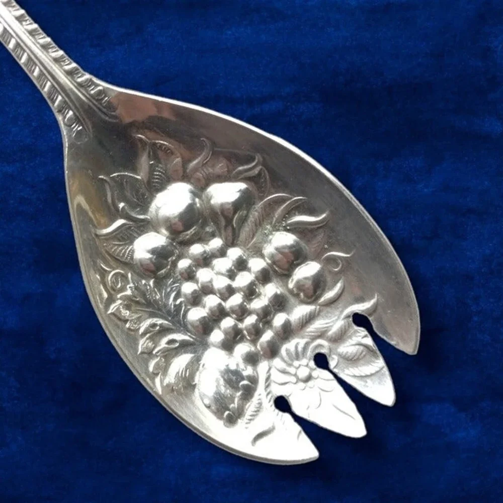 J L Sheffield Silverplate SSD11 Solid Serving Fork-Made In England-Fruit-EPNS